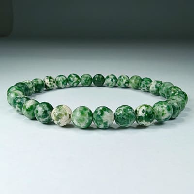Pulsera De Ágata Arborescente en Perlas de 6 mm