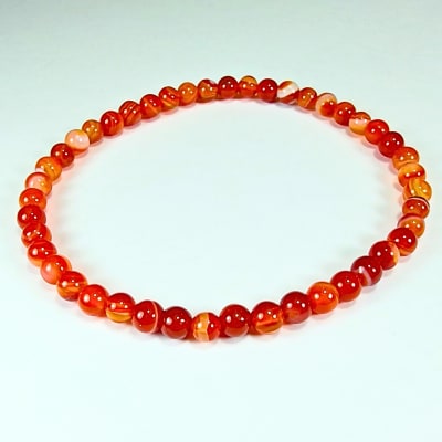 Pulsera De Ágata Cornalina en Perlas de 4 mm