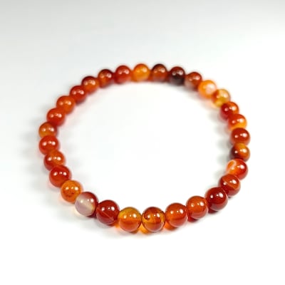 Pulsera De Ágata Cornalina en Perlas de 6 mm