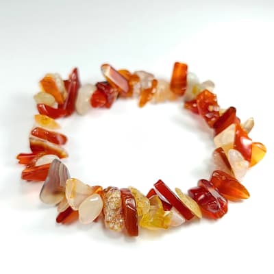 Pulsera De Ágata Cornalina Irregular de 10 mm1