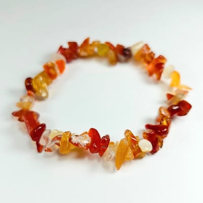 Pulsera De Ágata Cornalina Irregular de 6 mm1
