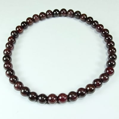 Pulsera De Granate Almandino en Perlas de 4 mm