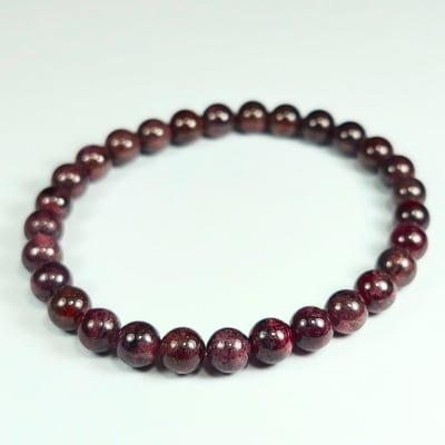 Pulsera De Granate Almandino en Perlas de 6 mm