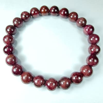 Pulsera De Granate Almandino en Perlas de 8 mm