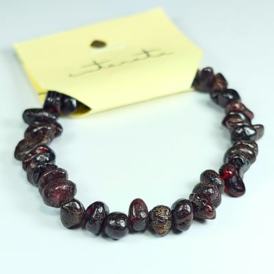 Pulsera De Granate Almandino Irregular de 8 mm