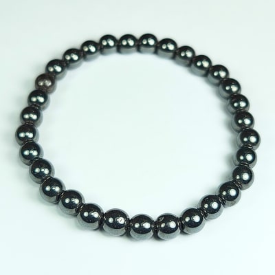 Pulsera De Hematite en Perlas de 6 mm