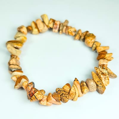 Pulsera De Jaspe Amarillo Irregular de 8 mm1