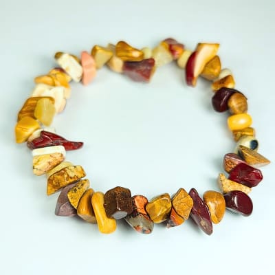 Pulsera De Jaspe Amarillo Y Jaspe Mookaíta Multicolor Irregular de 8 mm