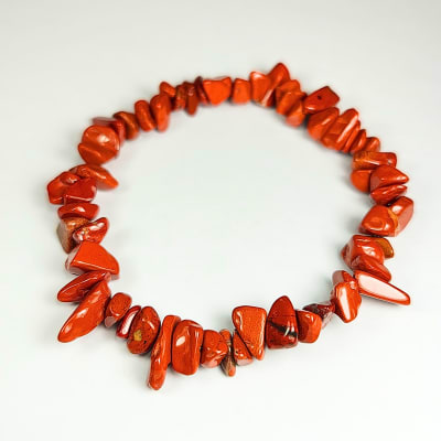 Pulsera De Jaspe Rojo Irregular de 6 mm1