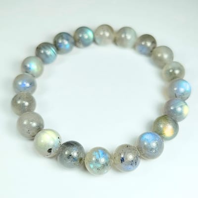 Pulsera De Labradorita Gris en Perlas de 10 mm