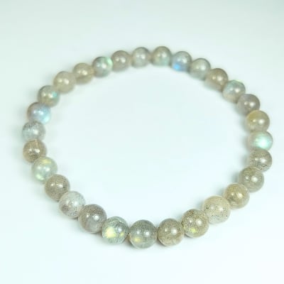 Pulsera De Labradorita Gris en Perlas de 6 mm