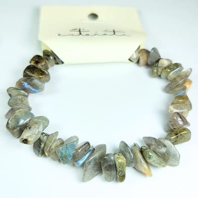 Pulsera De Labradorita Gris Irregular de 10 mm1