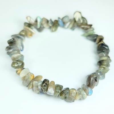 Pulsera De Labradorita Gris Irregular de 8 mm