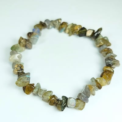 Pulsera De Labradorita Verde Y Labradorita Gris Irregular de 6 mm1