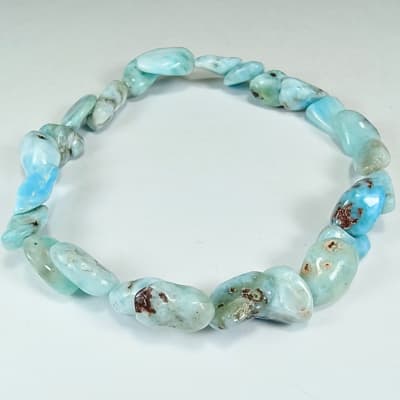 Pulsera De Larimar en Porotos desde 7 mm1