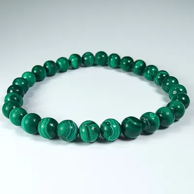 Pulsera De Malaquita en Perlas de 6 mm