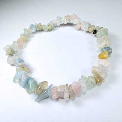 Pulsera De Morganita Y Aguamarina Irregular de 4 mm