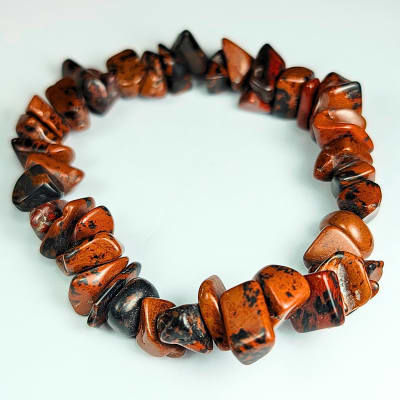 Pulsera De Obsidiana Caoba Irregular de 10 mm1