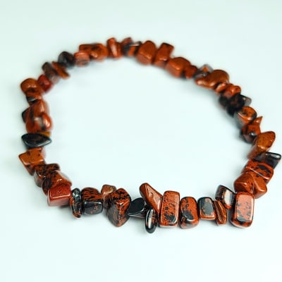 Pulsera De Obsidiana Caoba Irregular de 6 mm1