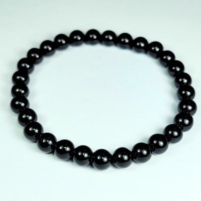 Pulsera De Obsidiana Negra en Perlas de 6 mm