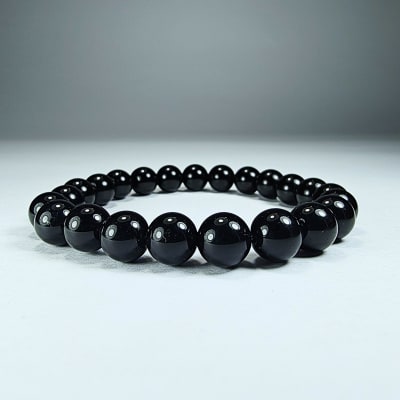 Pulsera De Obsidiana Negra en Perlas de 8 mm1