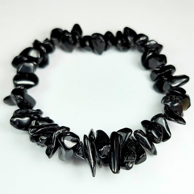 Pulsera De Obsidiana Negra Irregular de 10 mm1