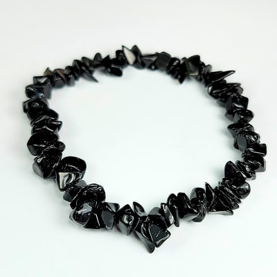 Pulsera De Obsidiana Negra Irregular de 4 mm1