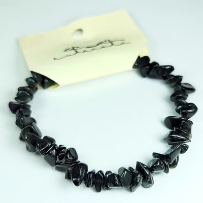 Pulsera De Obsidiana Negra Irregular de 6 mm1