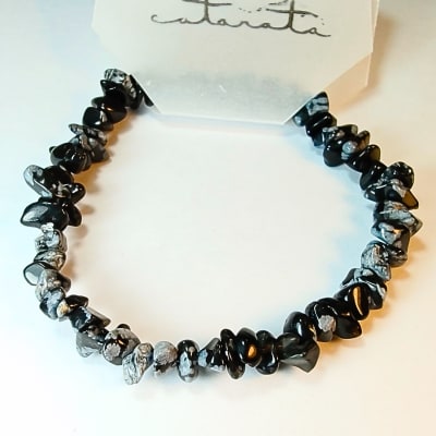 Pulsera De Obsidiana Nevada Irregular de 4 mm