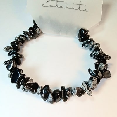 Pulsera De Obsidiana Nevada Irregular de 6 mm