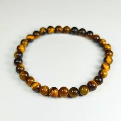 Pulsera De Ojo De Tigre en Perlas de 6 mm