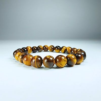 Pulsera De Ojo De Tigre en Perlas de 8 mm1