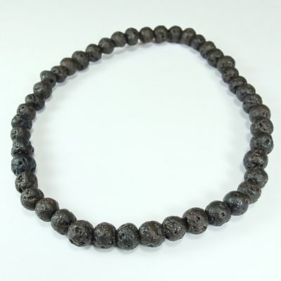 Pulsera De Piedra Volcánica en Perlas de 4 mm