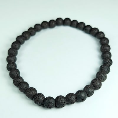 Pulsera De Piedra Volcánica en Perlas de 6 mm