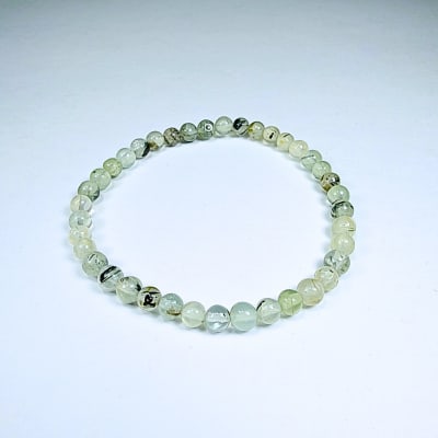 Pulsera De Prehenita Con Epidota en Perlas de 4 mm1
