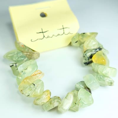 Pulsera De Prehenita Con Epidota Irregular de 15 mm1