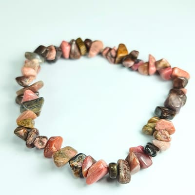 Pulsera De Rodonita Negra Irregular de 6 mm