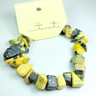 Pulsera De Serpentina Amarilla Irregular de 10 mm1