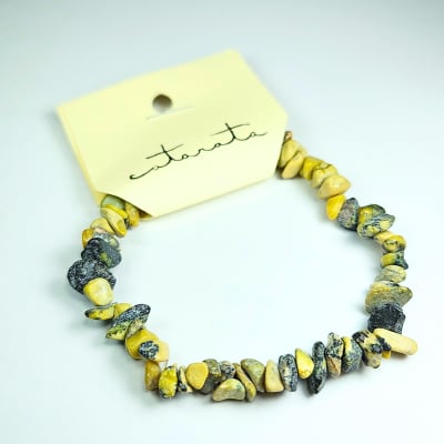 Pulsera De Serpentina Amarilla Irregular de 6 mm