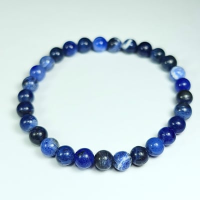 Pulsera De Sodalita Azul en Perlas de 6 mm