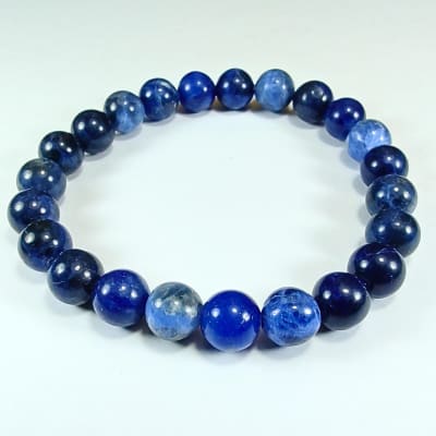 Pulsera De Sodalita Azul en Perlas de 8 mm