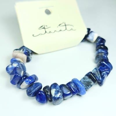 Pulsera De Sodalita Azul Irregular de 10 mm