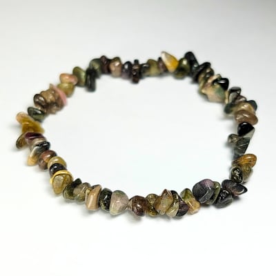Pulsera De Turmalina Gris Multicolor Irregular de 5 mm