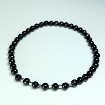 Pulsera De Turmalina Negra en Perlas de 4 mm
