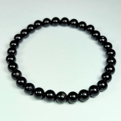 Pulsera De Turmalina Negra en Perlas de 5 mm1