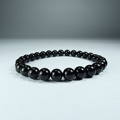 Pulsera De Turmalina Negra en Perlas de 6 mm