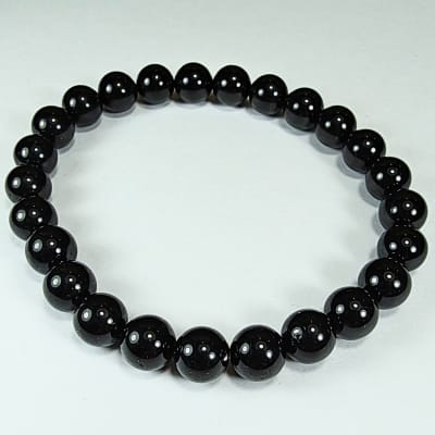 Pulsera De Turmalina Negra en Perlas de 7 mm