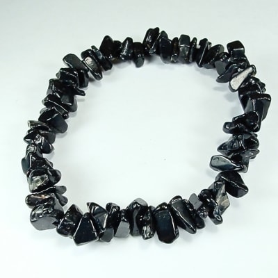 Pulsera De Turmalina Negra Irregular de 6 mm1