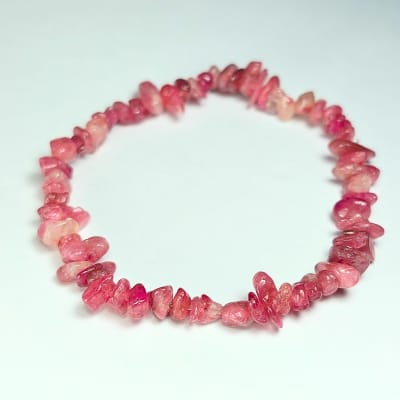 Pulsera De Turmalina Rosa Irregular de 5 mm1