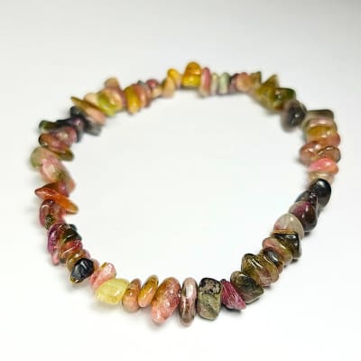 Pulsera De Turmalina Sandía Irregular de 6 mm